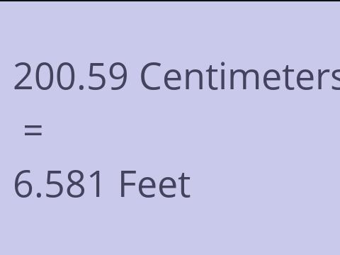 200.59 CM TO FEET