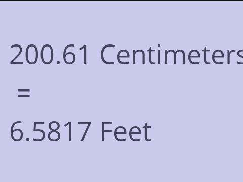 200.61 CM TO FEET