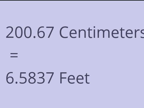 200.67 CM TO FEET