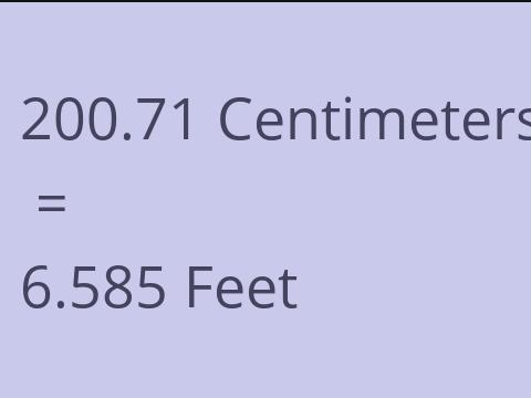 200.71 CM TO FEET