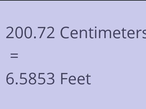 200.72 CM TO FEET