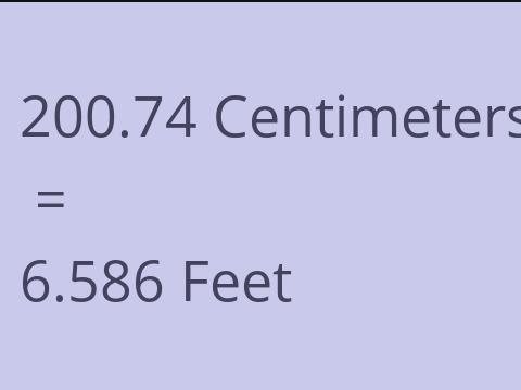 200.74 CM TO FEET