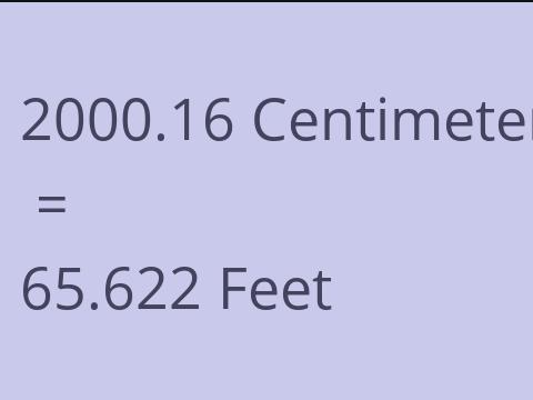 2000.16 CM TO FEET