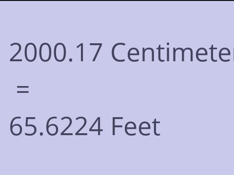 2000.17 CM TO FEET