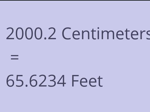 2000.2 CM TO FEET