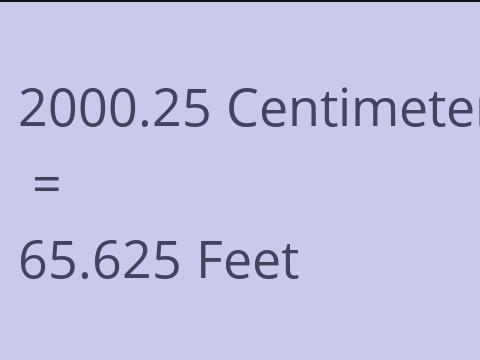 2000.25 CM TO FEET