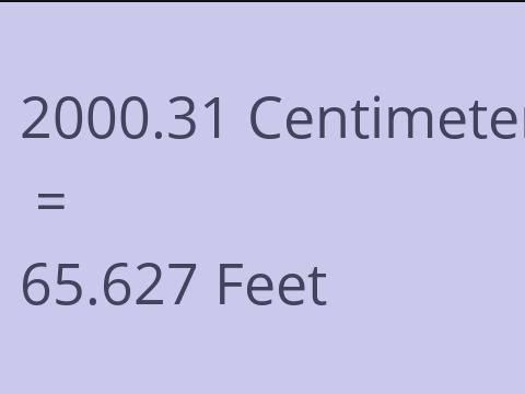 2000.31 CM TO FEET