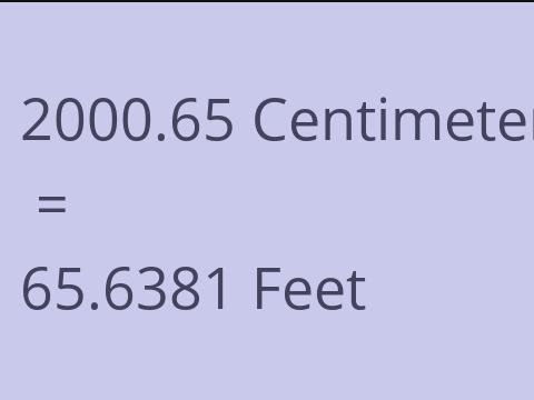 2000.65 CM TO FEET