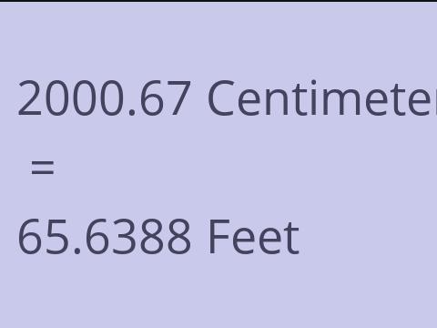 2000.67 CM TO FEET