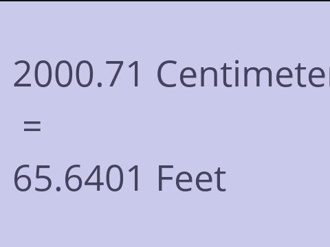 2000.71 CM TO FEET