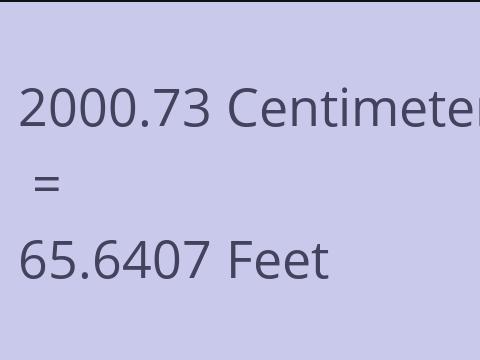 2000.73 CM TO FEET