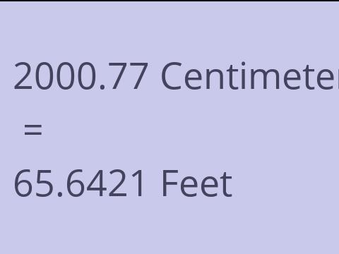 2000.77 CM TO FEET