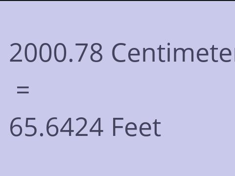 2000.78 CM TO FEET