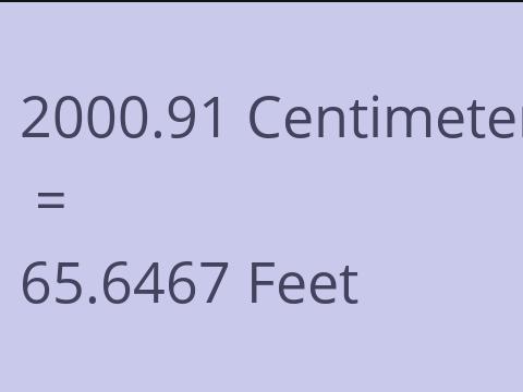 2000.91 CM TO FEET