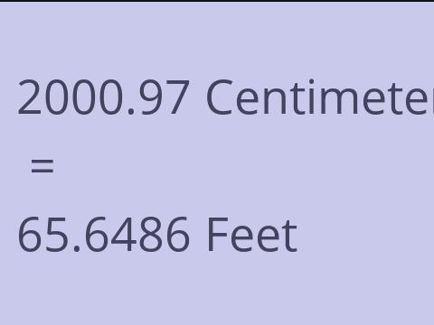 2000.97 CM TO FEET