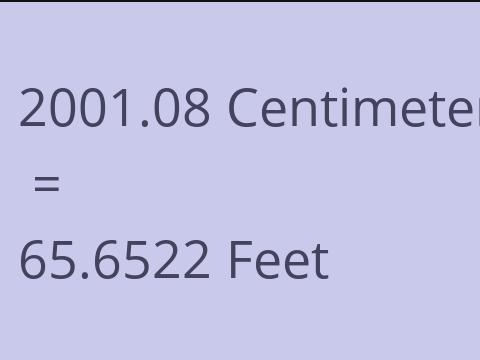 2001.08 CM TO FEET
