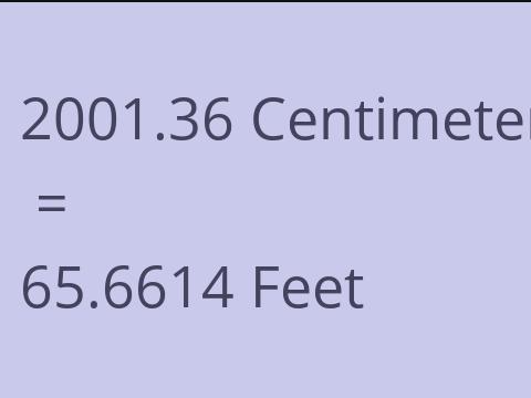 2001.36 CM TO FEET