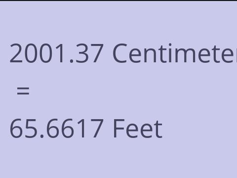 2001.37 CM TO FEET