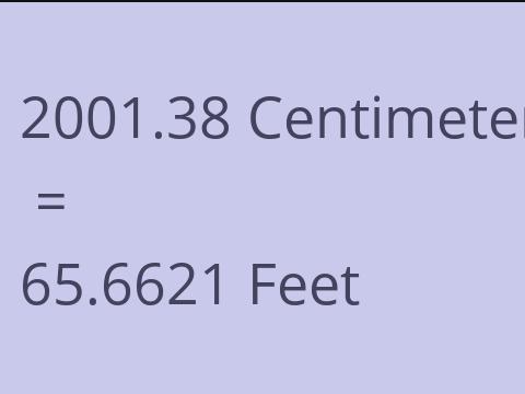 2001.38 CM TO FEET