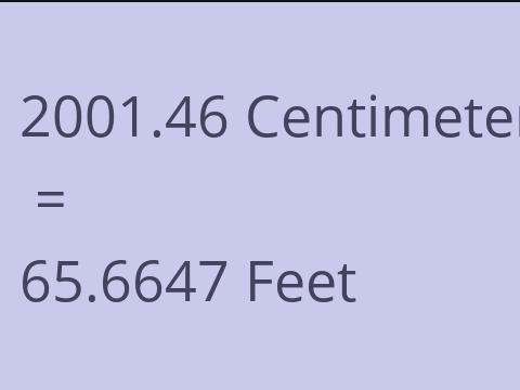 2001.46 CM TO FEET