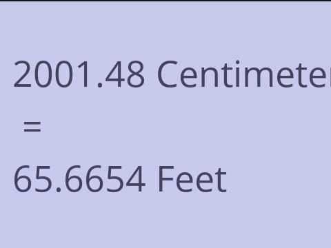 2001.48 CM TO FEET