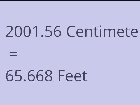 2001.56 CM TO FEET
