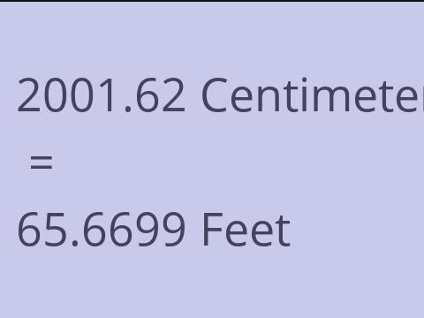 2001.62 CM TO FEET