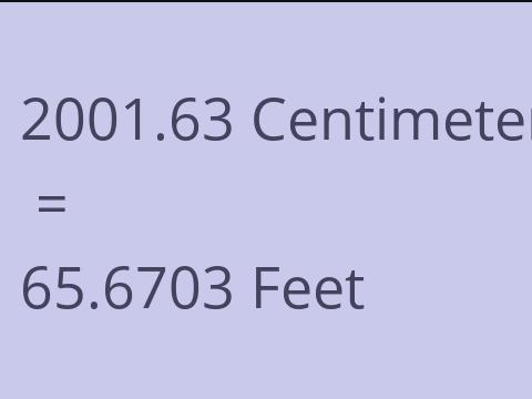 2001.63 CM TO FEET