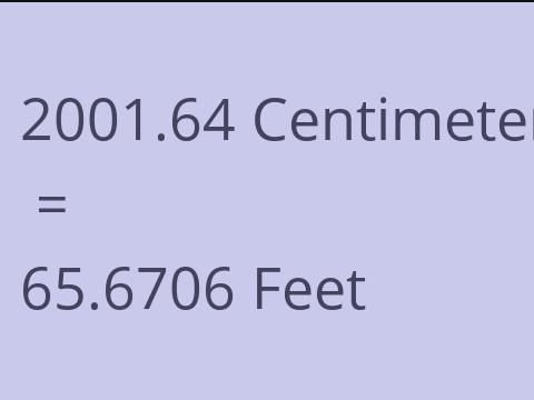 2001.64 CM TO FEET