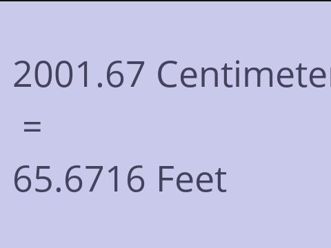 2001.67 CM TO FEET