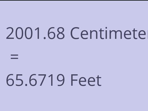 2001.68 CM TO FEET