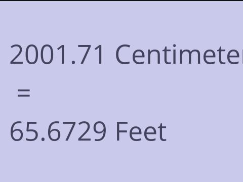 2001.71 CM TO FEET