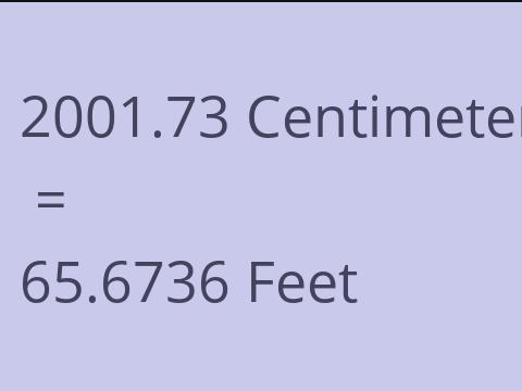 2001.73 CM TO FEET