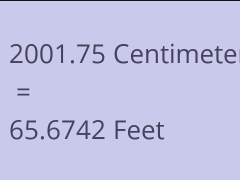 2001.75 CM TO FEET