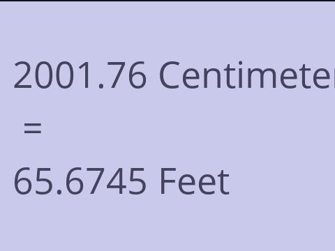 2001.76 CM TO FEET