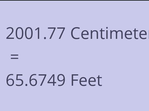 2001.77 CM TO FEET