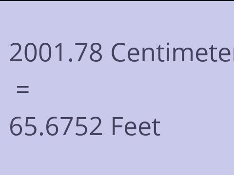 2001.78 CM TO FEET