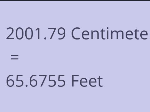 2001.79 CM TO FEET