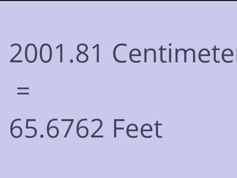 2001.81 CM TO FEET