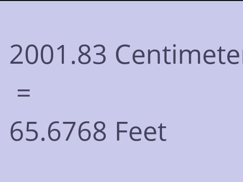 2001.83 CM TO FEET