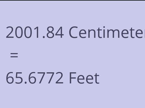 2001.84 CM TO FEET