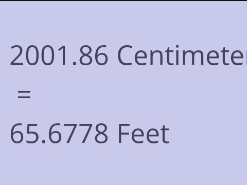 2001.86 CM TO FEET