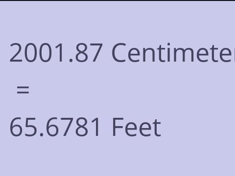 2001.87 CM TO FEET