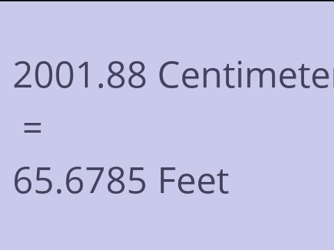 2001.88 CM TO FEET