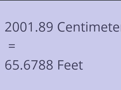 2001.89 CM TO FEET