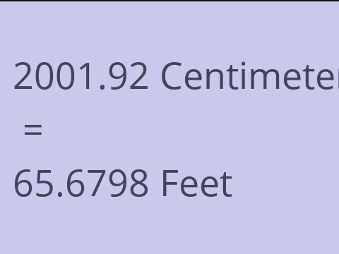 2001.92 CM TO FEET