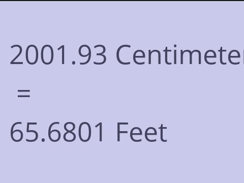 2001.93 CM TO FEET