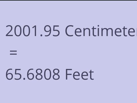 2001.95 CM TO FEET