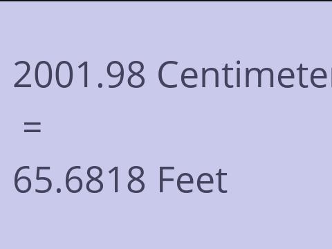 2001.98 CM TO FEET