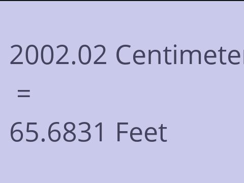 2002.02 CM TO FEET